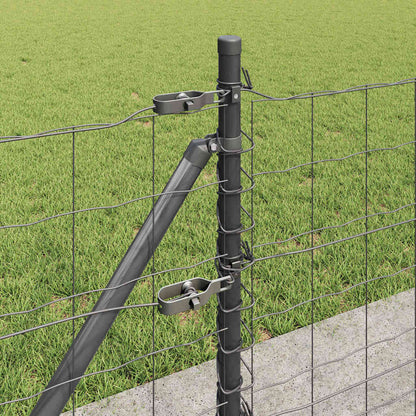 vidaXL Zaun mit Pfosten Grau 0,6 x 10 m Stahl und PVC