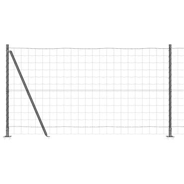 vidaXL Zaun mit Pfosten Grau 1,2 x 10 m Stahl
