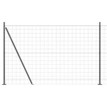 vidaXL Zaun mit Pfosten Grau 1,6 x 10 m Stahl und PVC
