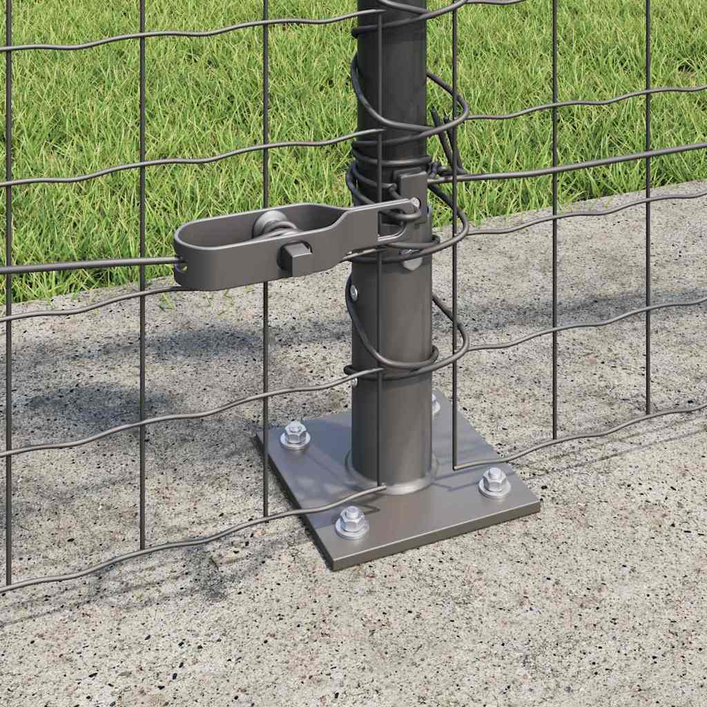 vidaXL Zaun mit Pfosten Grau 1 x 25 m Stahl und PVC