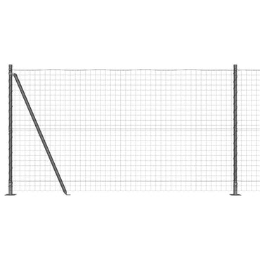 vidaXL Zaun mit Pfosten Grau 1,2 x 25 m Stahl und PVC