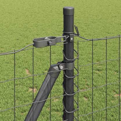 vidaXL Zaun mit Pfosten Grau 0,8 x 25 m Stahl und PVC