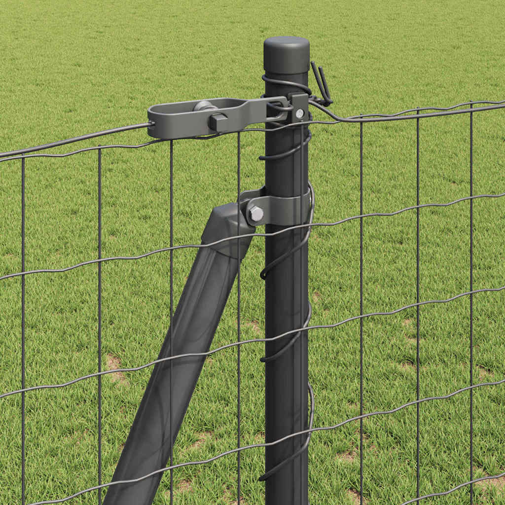 vidaXL Zaun mit Pfosten Grau 1,2 x 25 m Stahl und PVC