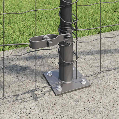 Zaun mit Pfosten Grau 1 x 25 m Stahl und PVC