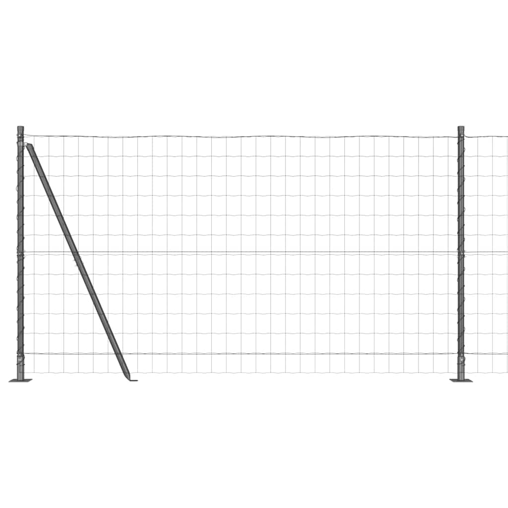 vidaXL Zaun mit Pfosten Grau 1,2 x 25 m Stahl und PVC