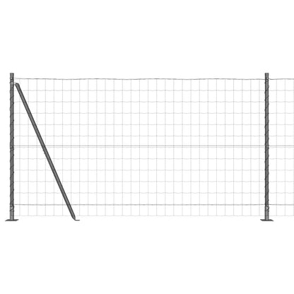 vidaXL Zaun mit Pfosten Grau 1,2 x 25 m Stahl und PVC