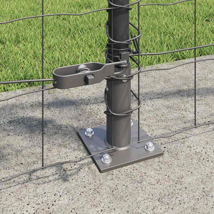 vidaXL Zaun mit Pfosten Grau 0,8 x 25 m Stahl