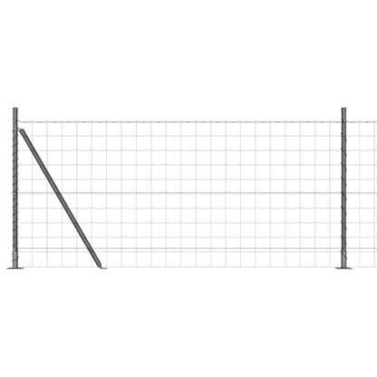 vidaXL Zaun mit Pfosten Grau 0,8 x 25 m Stahl