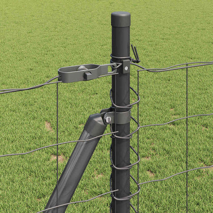 vidaXL Zaun mit Pfosten Grau 1 x 25 m Stahl
