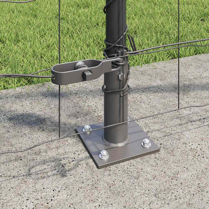 vidaXL Zaun mit Pfosten Grau 1,2 x 25 m Stahl