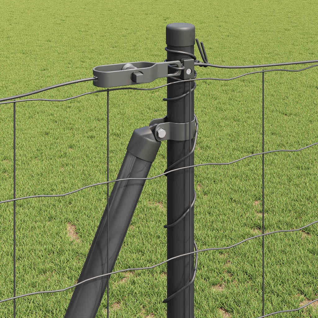 vidaXL Zaun mit Pfosten Grau 1,2 x 25 m Stahl