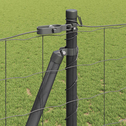 vidaXL Zaun mit Pfosten Grau 1,2 x 25 m Stahl