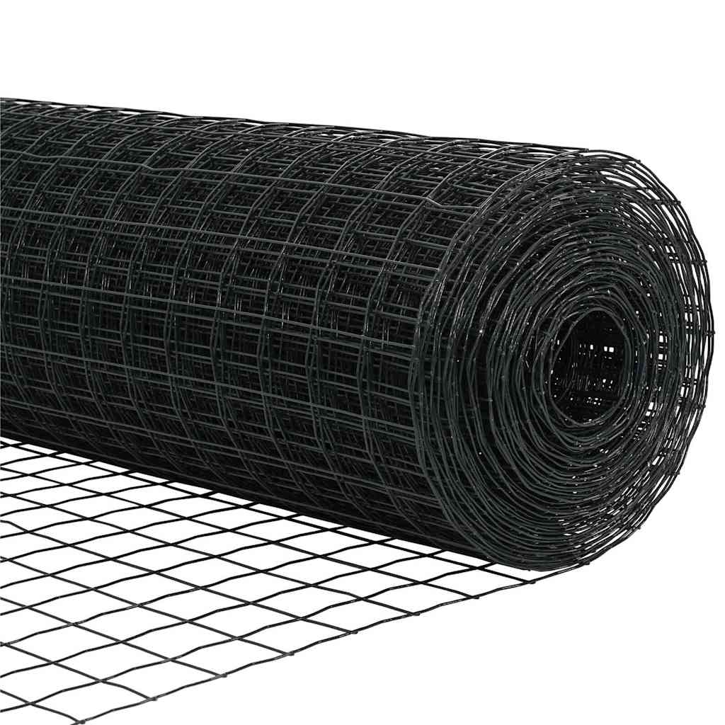 vidaXL Zaun mit Pfosten Grau 0,4 x 50 m Stahl und PVC