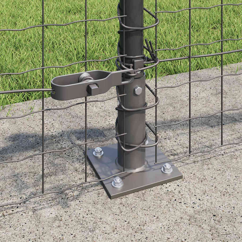 vidaXL Zaun mit Pfosten Grau 0,4 x 50 m Stahl und PVC