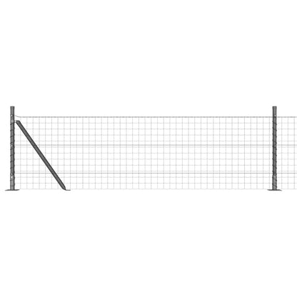 vidaXL Zaun mit Pfosten Grau 0,4 x 50 m Stahl und PVC