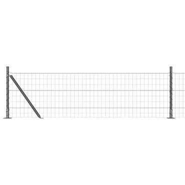 vidaXL Zaun mit Pfosten Grau 0,6 x 50 m Stahl und PVC