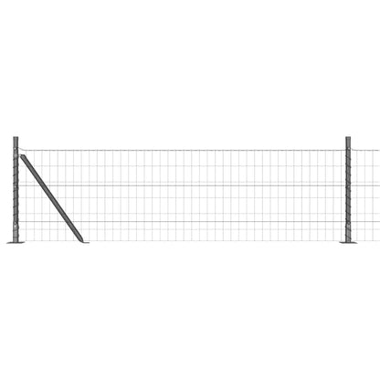 vidaXL Zaun mit Pfosten Grau 0,6 x 50 m Stahl und PVC