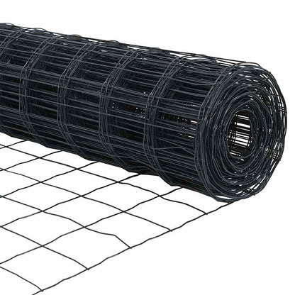 vidaXL Zaun mit Pfosten Grau 0,4 x 50 m Stahl und PVC