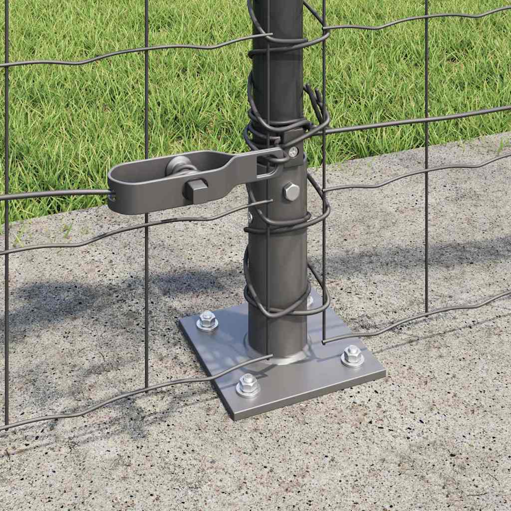 vidaXL Zaun mit Pfosten Grau 0,6 x 50 m Stahl und PVC