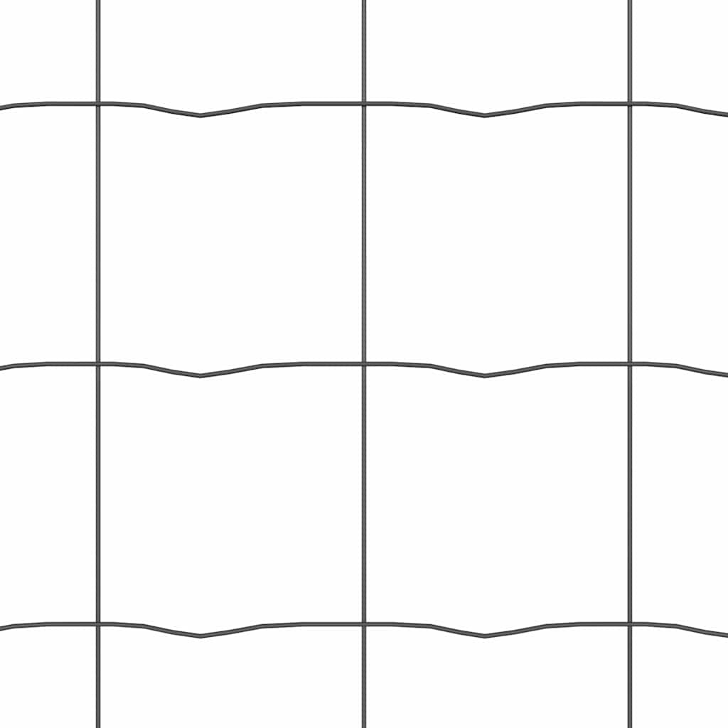 vidaXL Zaun mit Pfosten Grau 0,4 x 50 m Stahl und PVC