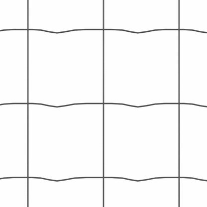 vidaXL Zaun mit Pfosten Grau 0,6 x 50 m Stahl und PVC