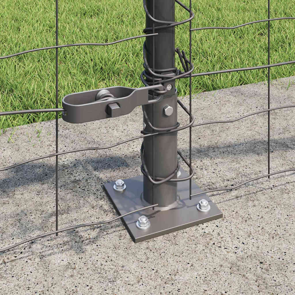 vidaXL Zaun mit Pfosten Grau 0,6 x 50 m Stahl und PVC