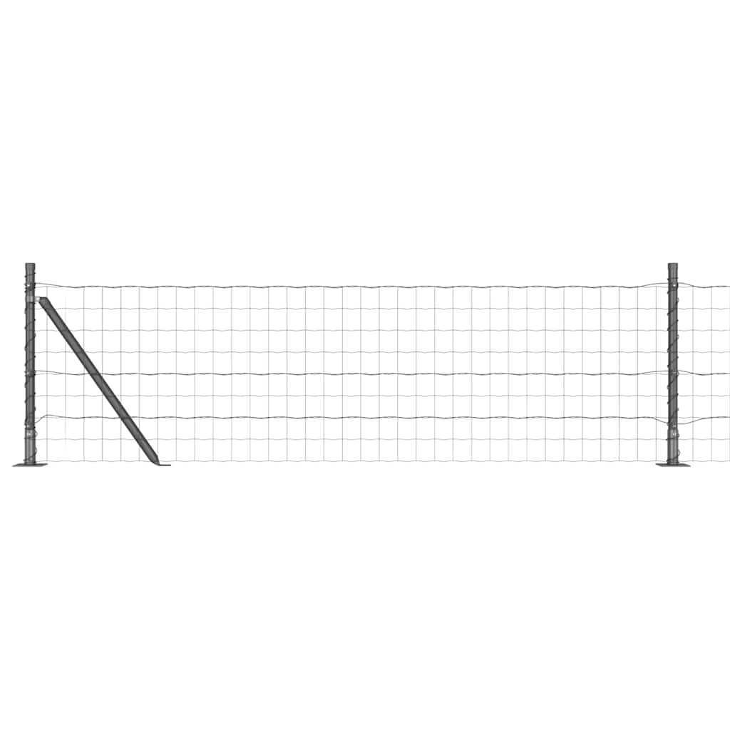 vidaXL Zaun mit Pfosten Grau 0,6 x 10 m Stahl und PVC