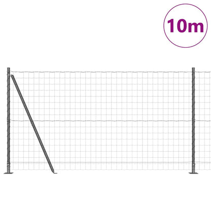 vidaXL Zaun mit Pfosten Grau 1,2 x 10 m Stahl