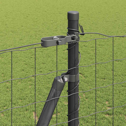 vidaXL Zaun mit Pfosten Grau 1,4 x 10 m Stahl und PVC