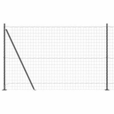 vidaXL Zaun mit Pfosten Grau 1,4 x 10 m Stahl und PVC