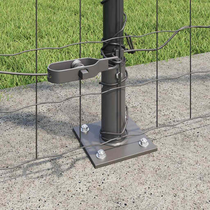 Zaun mit Pfosten Grau 1,6 x 10 m Stahl und PVC