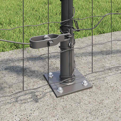 vidaXL Zaun mit Pfosten Grau 0,8 x 25 m Stahl