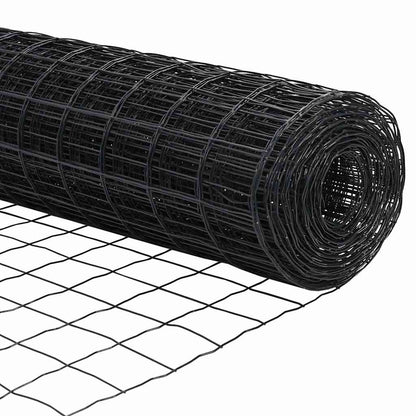 vidaXL Zaun mit Pfosten Grau 1 x 25 m Stahl