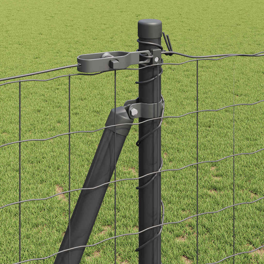 vidaXL Zaun mit Pfosten Grau 1,2 x 25 m Stahl
