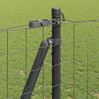vidaXL Zaun mit Pfosten Grau 1,2 x 25 m Stahl