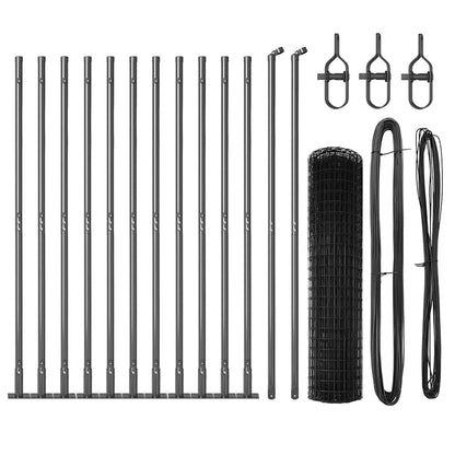 vidaXL Zaun mit Pfosten Grau 1,2 x 25 m Stahl