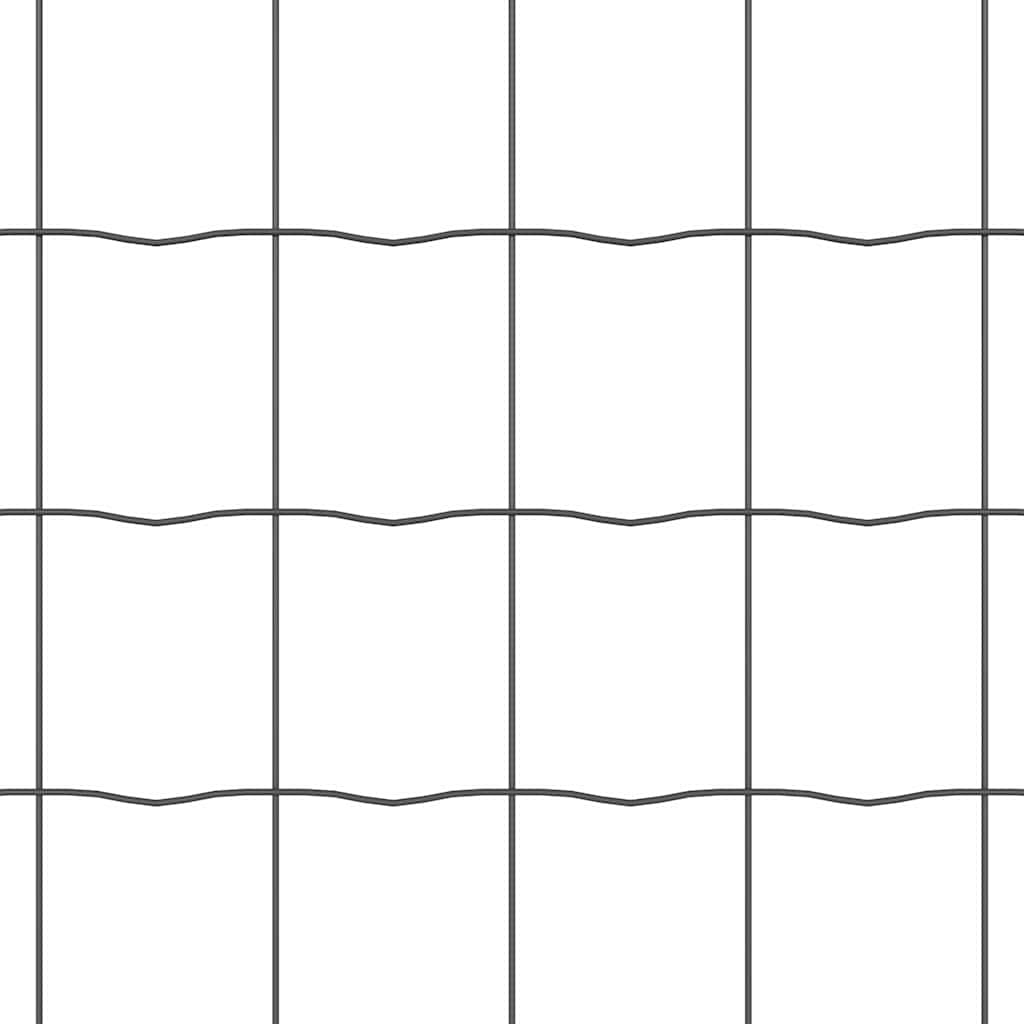 vidaXL Zaun mit Pfosten Grau 0,6 x 50 m Stahl und PVC