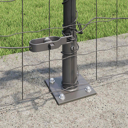 vidaXL Zaun mit Pfosten Grau 0,6 x 50 m Stahl und PVC
