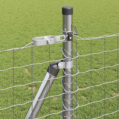 vidaXL Zaun mit Pfosten Silber 0,8 x 10 m Stahl