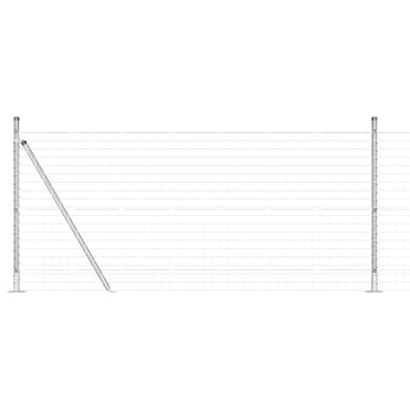 vidaXL Zaun mit Pfosten Silber 0,8 x 10 m Stahl