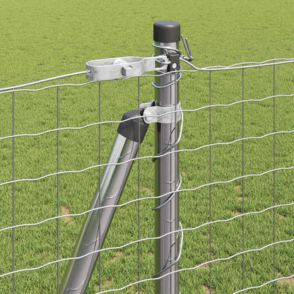vidaXL Zaun mit Pfosten Silber 1,2 x 10 m Stahl