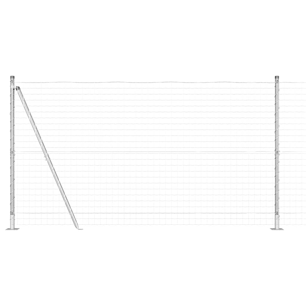vidaXL Zaun mit Pfosten Silber 1,2 x 10 m Stahl