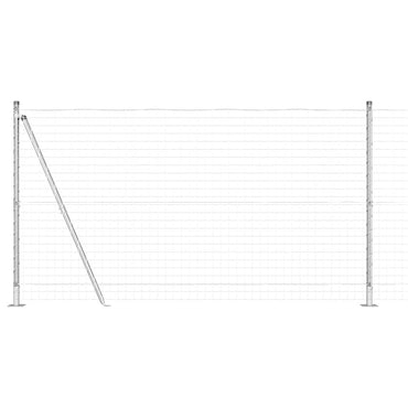 vidaXL Zaun mit Pfosten Silber 1,2 x 10 m Stahl