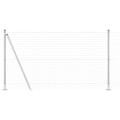 vidaXL Zaun mit Pfosten Silber 1,2 x 10 m Stahl