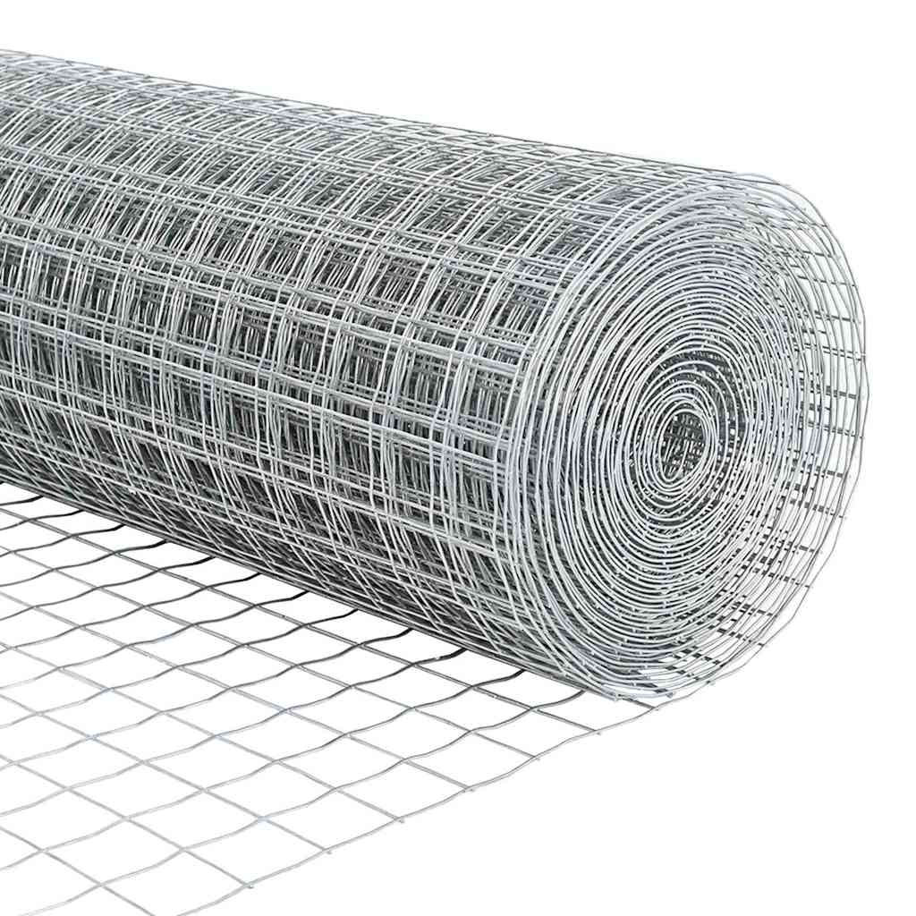 vidaXL Zaun mit Pfosten Silber 1,4 x 10 m Stahl
