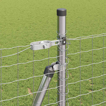 vidaXL Zaun mit Pfosten Silber 1,4 x 10 m Stahl