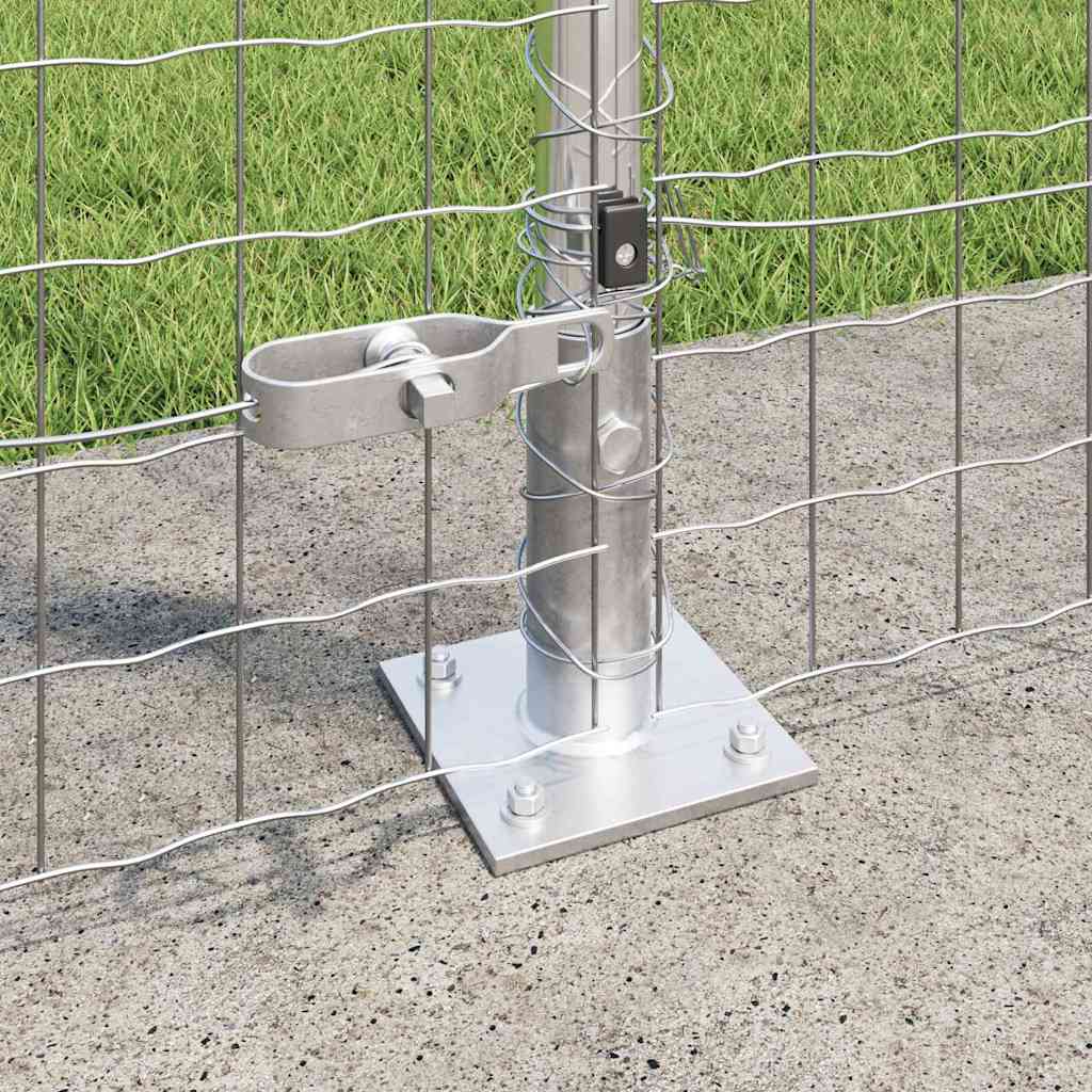 vidaXL Zaun mit Pfosten Silber 1,4 x 10 m Stahl