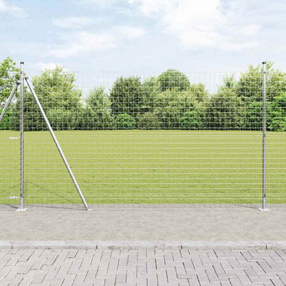 vidaXL Zaun mit Pfosten Silber 1,4 x 10 m Stahl