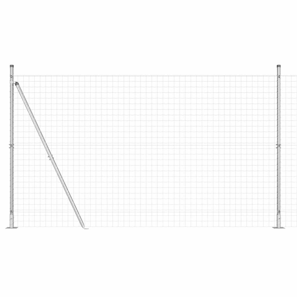 vidaXL Zaun mit Pfosten Silber 1,4 x 10 m Stahl