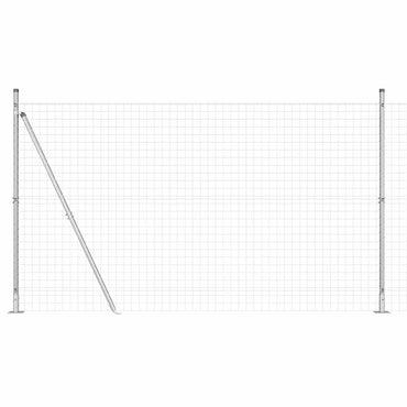 vidaXL Zaun mit Pfosten Silber 1,4 x 10 m Stahl